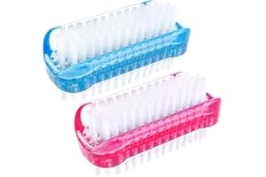 Prasacco 2 sztuki szczotek do paznokci, szczotka ręczna z tworzywa sztucznego, szczotka do czyszczenia paznokci z uchwytami, szczotka do mycia ręcznego, szczotka do czyszczenia paznokci (czerwona,