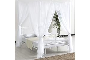 Moskitonetz Doppelbett,opamoo Moskitonetz Bett mit 4 Einträge Groß Tragbares Mückennetz mit Feinmashiges für Reise und Zuhaus