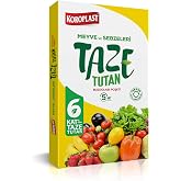 Koroplast Taze Tutan Buzdolabı Poşeti 5'li Set, 30 G&uuml;ne Kadar Taze Tutan Buzdolabı Torbası, BPA İ&ccedil;ermez, Meyve Sebze Saklama 