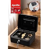 Aprilla Asb-8802 &Ccedil;elik Para Kasası | Anahtarlı Kilit & B&ouml;lmeli Tepsi & Kompakt Tasarım