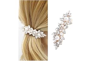 Cimenexe Böhmische Kristallperle Haarspange Funkelnde Strass Haarspange Gold Kristall Haarnadeln Clips Gepflasterte Blume Haarspange Braut Kopfbedeckung Dekorative Perle Hochzeit Haarschmuck Schmuck