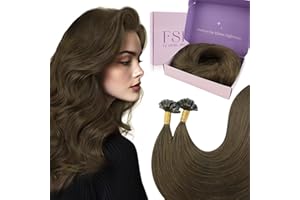 Fshine Regalo Di Natale Extension in Cheratina Remy Capelli Veri U-tip 55CM 50g Castano Scuro #2
