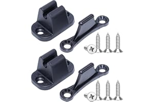 RUNYU Lot de 2 butées de porte de caravane - En plastique - Pour camping-car ou camping-car, bateau - Noir