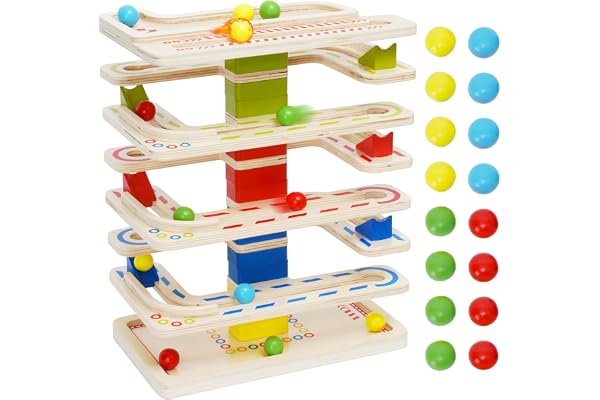 Träkulor kulbana kulbana trä boll drop leksak med 16 kulor marble Run racerbana set aktivitet tidig pedagogisk Montessori lek