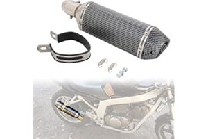 An Xin Silencieux d'échappement universel en fibre de carbone peint de 38 à 51 mm avec DB Killer amovible pour motos de rue/de sport et scooters avec tuyaux d'échappement de 38 à 51 mm de diamètre