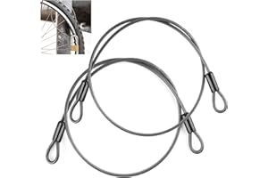 TIKPLUS Schlaufenkabel 100 CM Lang, Stahlseil mit Ösen Sicherheitskabel 6mm Stärke, Stahlseil Ummantelt, Drahtseil mit Ösen für Kabelschloss Fahrradanhänger - Schwarz 2 Stück