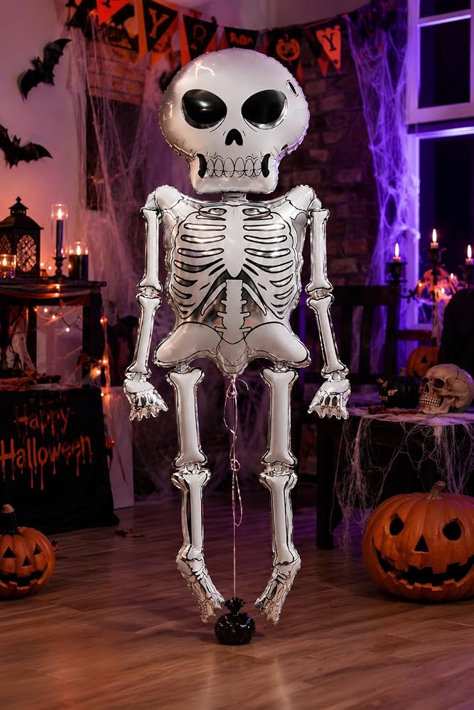 Halloween Cadılar Bayramı İskelet Büyük Boy Folyo Balon 158x86 cm