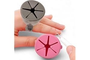 MIJOMA Fingerabfallsammler 2er Set – Sammelring für Plotterreste & Nagellackhalter – Flexibler DIY-Helfer aus Silikon – Pink & Grau – Wiederverwendbar & praktisch
