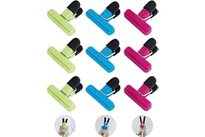 SILENT-QIAOYOU 9 StüCk Farbe TüTen Clips Plastik Verschlussklammern Beutel KüChe Essen Taschen Verschlussklammern Verschlussclips ​FüR Snacks, Brot Chips, Kaffee Lagerung, SchüTzen Vor Aromaverlust,Frischhalten