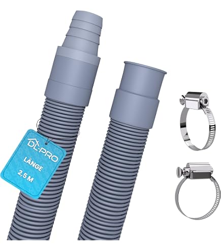 Spares2Go Abflussschlauch-Erweiterung Für AEG Waschmaschine – 2,5 M Lang, Mit Adaptern 18 Mm / 22 Mm