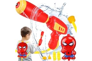 JONEG Toys for 3+ Year Old Boys: Water Gun Backpack for Kids Gifts for Age 3 4 5 6 7 8 Years Old Kids Birthday Presents Toy Summer Garden Pool Water Pistol Super Soaker Water Blaster