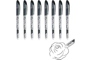 XWLEYW 8 Erasable Pens Black, 0.5mm Friction Ink Pens Black Eraser Pen, Rub out Pen for Kids Adults, Smooth Writing School Office Stationery for Notes, Notebook, Editing