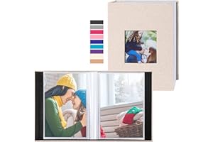 Lanpn Fotoalbum 10x15 50 2 Packungen, Klein Mini Leinen Einstecken Einsteckalbum für Hochformat Fotos Bilder Beige