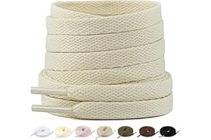 Stepace 2 Paires - Lacets Plats pour Chaussures, Lacets de Remplacement de 8 mm de Qualité Supérieure pour Chaussures de Sport, Chaussures de Ville