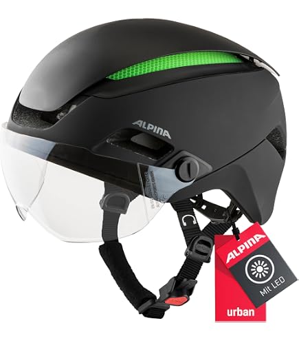ALPINA -Erwachsene SOHO Visor V City-Fahrradhelm, Black matt, 51-56 cm | mit Visier - optimale Belüftung
