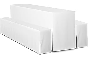 ‎TEXDEKO TexDeko Hussen für Heurigengarnituren 200cm (kurz) Österreich 3TLG Set Bierzeltgarnitur Blickdicht waschbar strapazierfähig Festzeltgarnitur (70cm, Weiß)