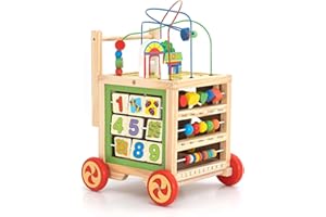 Andador para Bebés Multiactividades Montessori Robincool Corfù 33x33x45 cm de Madera Eco Estimula el Desarrollo Psicomotor