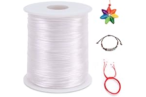 LEREATI Cola de Raton 2mm x 100m Cuerda Nylon Cordón de Satén Nailon, Hilo Macrame para Hacer Pulseras, Reborde, Joyería, Anudado Chino (Blanco)