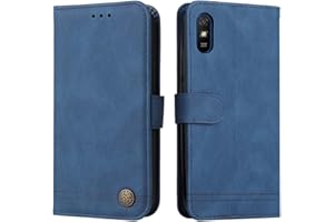 SEAHAI Cuero Funda para Xiaomi Redmi 9AT / Redmi 9A Billetera Estuche, Carcasa con Tarjetero/Cierre Magnético/Suporte/Bloqueo RFID, Ultradelgado Cartera Flip Cover Case - Azul