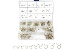 burkfeeg 100 Pcs Collier Serrage Durite Conduite de carburant Pince Essence Serre-Joints Tuyauterie de serrage Attaches pour Automobiles, Vélos et Motos