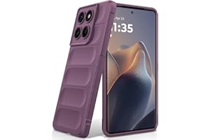 BonYonka Silikonowy Etui do Motorola Moto Edge 60 Fusion, Miękką Wyściółką Wewnętrzną z Mikrofibry, Obiektywem Aparatu Pełna Ochrona, Osłona Odporna na Uderzenia - fioletowe