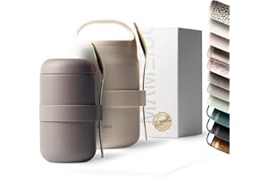 MAMEIDO Termo para Comida 500 ml, Taza Aislada de Acero Inoxidable para Alimentos sin BPA para muesli, helado y sopa (Taupe Grey)