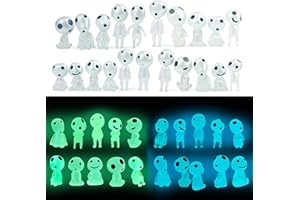Wekuw Lumineux Arbre Elfes, 20 Pièces Princesse Mononoke Figurine Arbre Elfes Figurines Fantômes Lumineuses Résine Princesse Mononoke Ornement Paysage, pour Les DéCorations de Maison et du Jardin