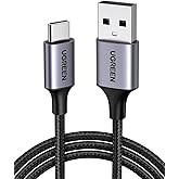 UGREEN 3.0 A USB-A & USB-C &Ouml;rg&uuml;l&uuml; Şarj ve Data Kablosu, 2 Metre, Siyah, 60128