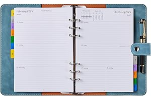 YHH Kalender 2024 2025 Wochenplaner A5 Nachfüllbar, 1 Woche 2 Seite mit Tabs, Tasche & Stiftschlaufe, Schülerkalender 2024/25 Ringbuch, Buchkalender Planer für Schule Büro Familie, Aug’24-Jul’25
