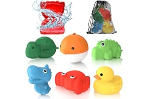 UCIDCI SOPPYCID Water Balloons Reusable Quick Fill - Self Sealing Silicone Animal Water Balls for Kids with Mesh Bag, Outdoor Summer Fun Water Toys for Activities, Summer Party, Water Park, Family Game