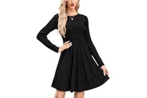 For G and PL Damen Strickkleid Tailliert Pulloverkleid Winter Kleid Lang Warm Elegant Rundhals S-XXL