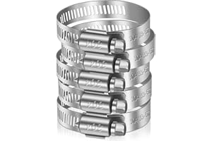 Caianwin 6 Pcs Hose Clips 35-57mm Adjustable 304 Stainless Steel Hose Clamp for Automotive,Mechanical,Agriculture