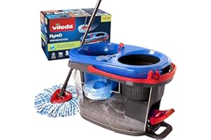 Vileda H2PrO Spin Mop System - Separates clean and dirty water - Effortless wringing - Microfibre cleaning - Easy assembly - Ergonomic design - Formerly known as Vileda RinseClean