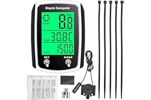 PENNLE Bike Computer, 19 Functions IP54 Waterproof GPS Speedometer Odometer, Wired Cycling Computer Touch Screen with LCD Backlit Touch Screen, Men Universal Cycle Computer Bike Speedometer