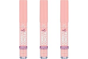 ‎ESSENCE COSMETICS essence CORRECT & CONCEAL under eye brightening concealer, Nr. 10, Pink, aufhellend, farbkorrigierend, natürlich, für sensible Haut, vegan, ölfrei, ohne Parfüm, ohne Alkohol, 3er Pack (3x3.5ml)