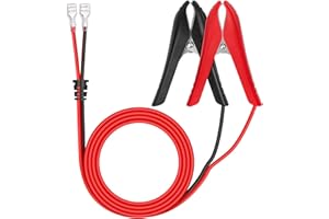 JatilEr Morsetti a coccodrillo con cavo 1,8 m, morsetti a coccodrillo 12 V, in PVC, nucleo in rame, 18 AWG, per carica batteria, attacco batteria di emergenza, ecc