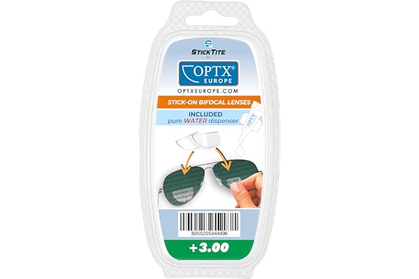 Lentilles bifocales Hydro-adhésives Amovibles pour presbytie pour Lunettes ordinaires et Lunettes de Sport, Lunettes de Sport graduées (+2.50)