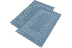 nice homeit – Set 2 Tappeti da Bagno in Spugna - 100% Cotone - Tappetini da Bagno per Doccia di Alta Qualità – Extra Morbidi, Assorbenti e Lavabili in Lavatrice - Made in Italy (Blu, 50 x 80 cm)