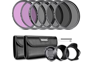 NEEWER Kit de Filtro de Lente ND de 40,5 mm: UV, CPL, FLD, ND2, ND4, ND8, Parasol y Tapa de Lente Compatible con cámaras réflex Digitales Canon, Nikon, Sony, Panasonic, con Lente de 40,5 mm