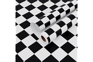 VaryPaper Papel Pintado Negro y Blanco Papel Autoadhesivo Pared Lavable Baño Papel Adhesivo para Cocina Azulejos Papel Tapiz Salon Papel de Pared Impermeable Papel Adhesivo Geometrico Muebles 40cm×2m