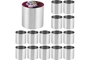 YAYODS 15 anillos de postre de 5 cm de diámetro, juego de anillos de servir de acero inoxidable, anillos para servir, anillos para servir, anillos para tartas, pequeños anillos de acero inoxidable
