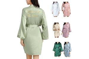 OWITER Women's Satin Robe Bride Bridesmaid Robe for Wedding Bridal Party Luxury Gifts,bride dressing gown for women 6064