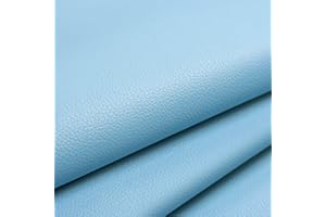 YANJINGHE Patch de Réparation en Cuir, 60 x 137cm Simili Cuir Autocollant, Rouleau Adhésif pour Canapés, Sièges de Voiture, Sacs à Main, Vestes, DIY (Bleu Clair)