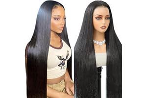 Eool Straight 20 Inch 9X6 Max Part HD Lace Front Real 100% Human Hair Wig 200% Density 12A Wear And Go Glueless Wig Human Hair For Black Women Pre Plucked Pre Cut Friendly To Beginners(51cm)