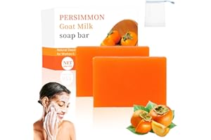 OURDORT 2 pcs Jabón de Caqui, Jabón Natural de Caqui, para la Limpieza y el Cuidado de la Piel del Rostro y el Cuerpo