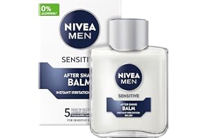 NIVEA MEN Sensitive After Shave Balm, 100 ml | After Shave för män med känslig hud, omedelbar lindring av irritation, 24 timmars återfuktning, alkoholfri