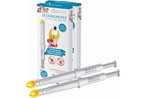 tickSAFE 2 Stück Zeckengreifer mit rotierendem Greiferkopf zur Anwendung am Menschen | Die bessere Alternative zur Zeckenzange - kein Quetschen, Ziehen oder Drücken - einfach schonend rausdrehen