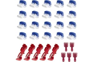 XNBTFK Lawnmower Cable Repair Kit, 20 Waterproof Wire Connectors and 10 Connection Terminals, Electrical IDC 314-BOX Wire Connectors for Robotic Lawn Mowers, Irrigation Applications