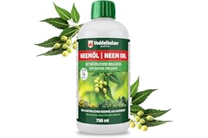 Veddelholzer 750 ml di olio di neem naturale pressato a freddo, 100% con emulsionante naturale, cura delle piante naturale per interni ed esterni
