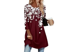 Zeagoo Damblus, 3/4-ärm, skjorta, elegant, rund hals, toppar, lediga toppar